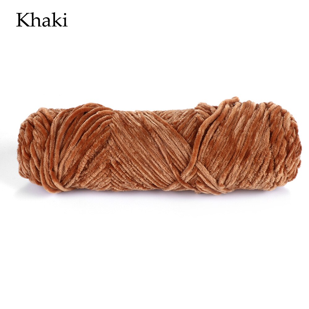 100g Hand geweven Garen Fluwelen Garen Getexturiseerde Polyester Gemengd Katoen Suggereren DIY trui sjaal lijn 4 MM- 5 MM Breien Garen Hand: Khaki