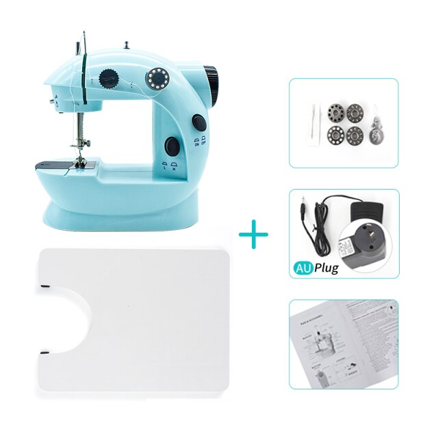 Booksew Mini Sewing Machine Portable Cutter Foot Pedal Straight Line Hand Table Night Light Two Thread Electric Winding Mending: 02-Z2-AU