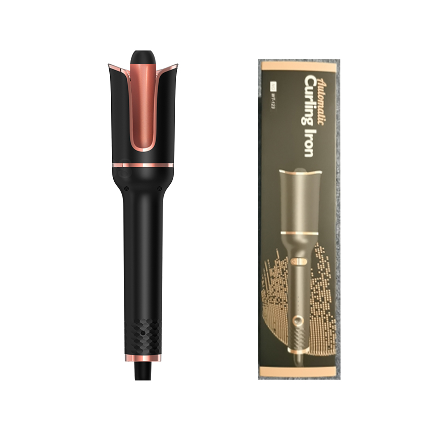 Rizador de pelo automático giratorio, varita rizadora de pelo eléctrica de cerámica, máquina de rizos de hierro, herramientas de peinado: Auto curler / AU