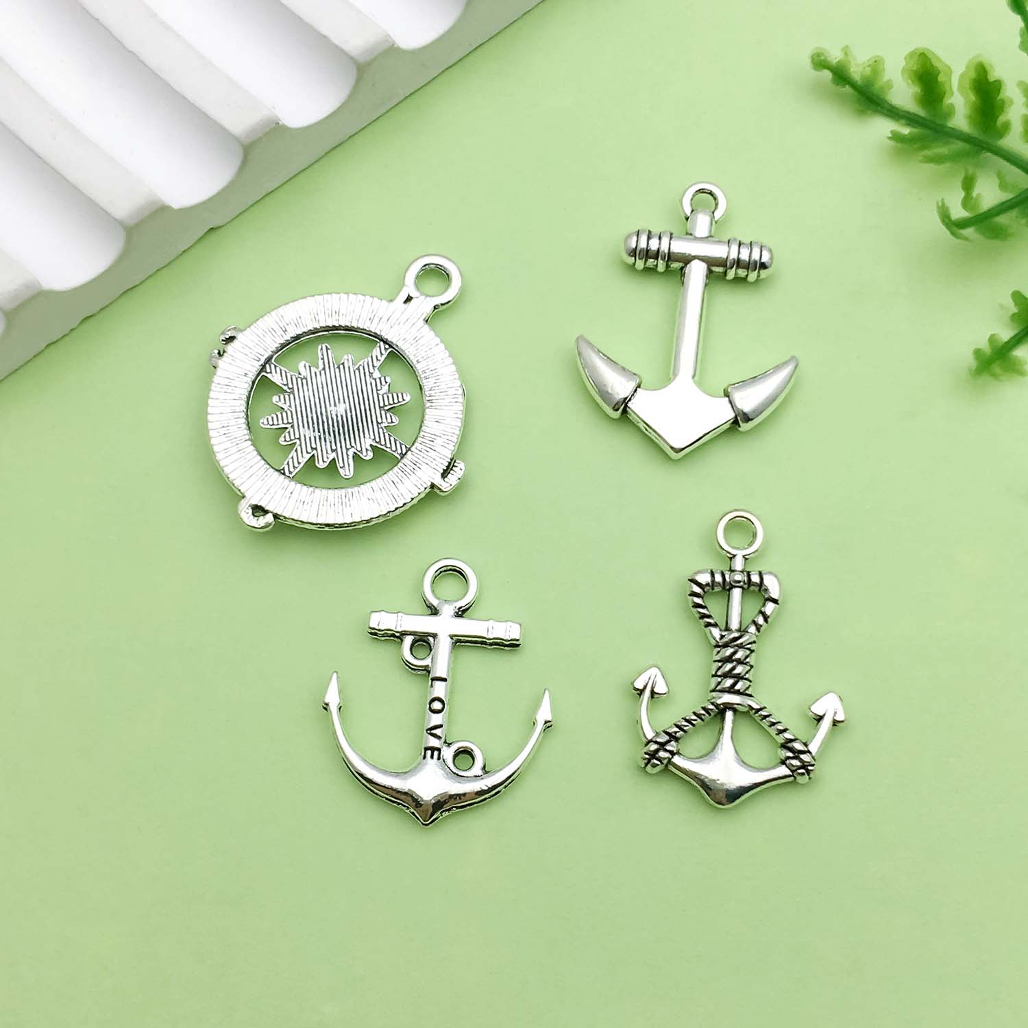 20 piezas colgantes de aleación de Metal con de ancla de barco Vintage plateado antiguo para pulsera DIY, collar, accesorios para hacer joyas