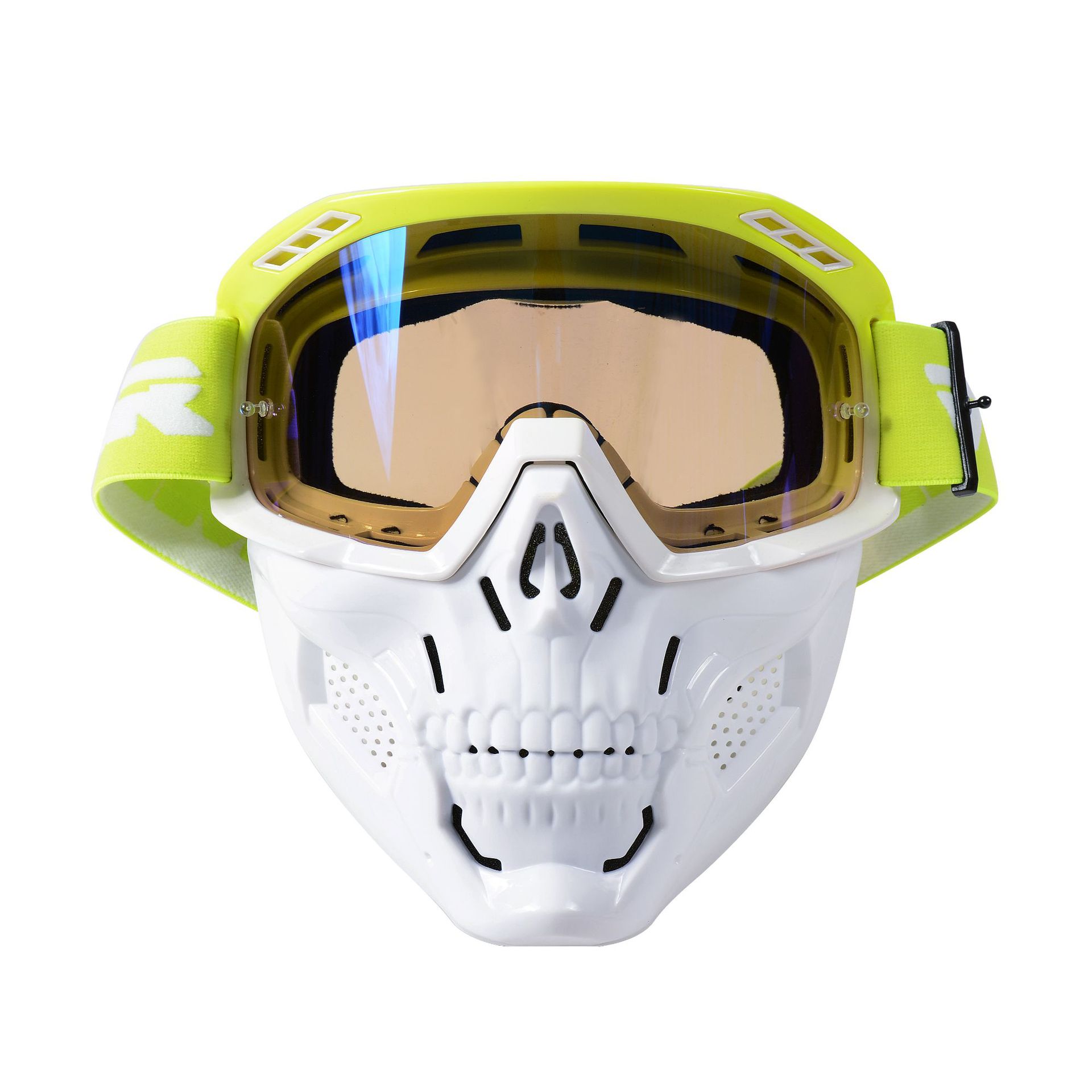 Helmbril 3/4 motorbril Uitneembaar offroad-masker Stof- en winddichte zandlocomotiefbril: WHITE