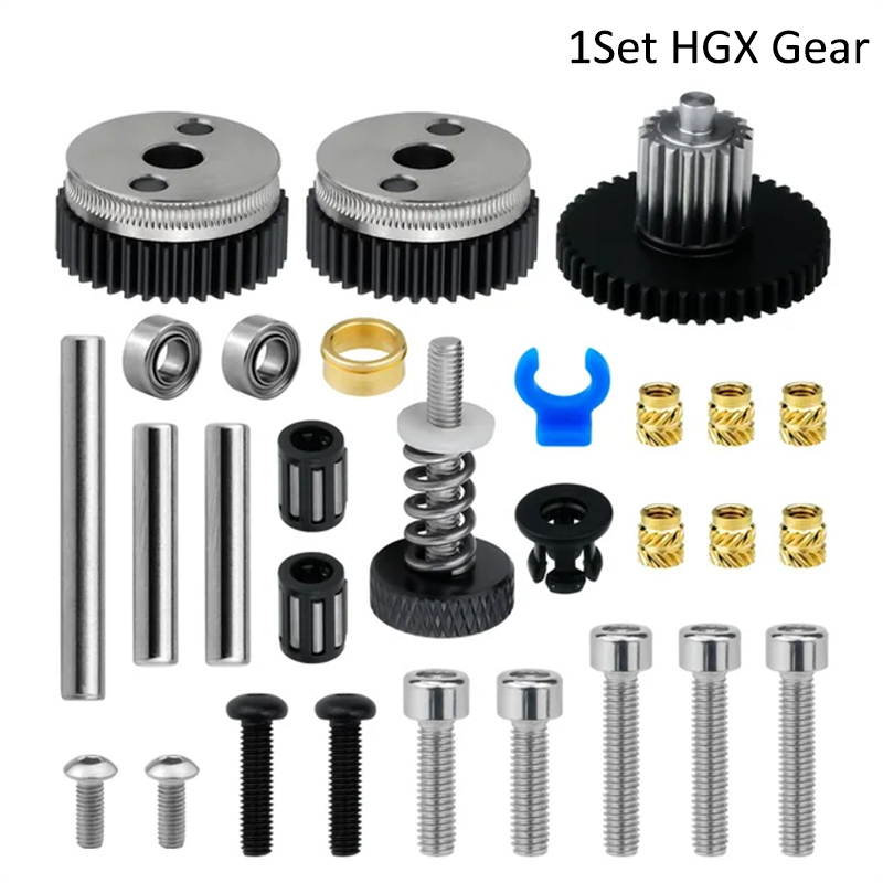 HGX LITE Estrusore Doppio Ingranaggio Estrusore Riduttore in Acciaio Duro Motore Ad Alta Velocità Parti Della Stampante 3D per CR10 CR 10S Ender3 V2 VORON: Grigio