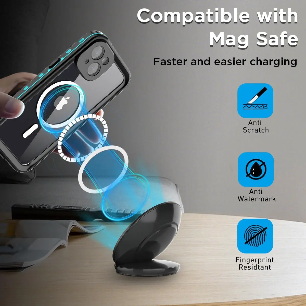 Ip68 vanntett deksel til iphone 16 15 14 13 max pluss heldekkende beskyttelsesdeksel svømming undervannsdykking magsafe magnetisk deksel