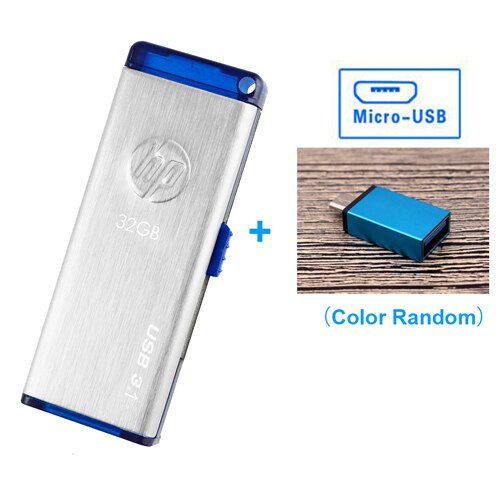 Originale HP X730W USB3.1 Ad Alta Velocità USB Flash Drive antiurto impermeabile 32GB 64GB 128GB 256GB 512GB Pen Drive per Tablet phone: 128GB / Micro usb adapter