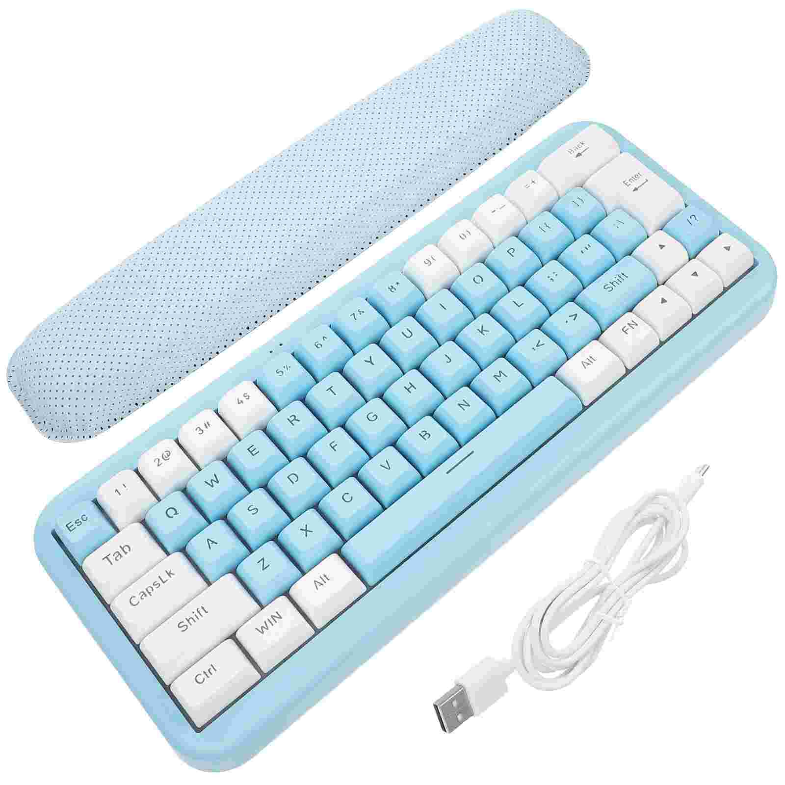 Wireless Keyboard 63-key Membrane Computer Keyboard RGB Lighting Office Keyboard
