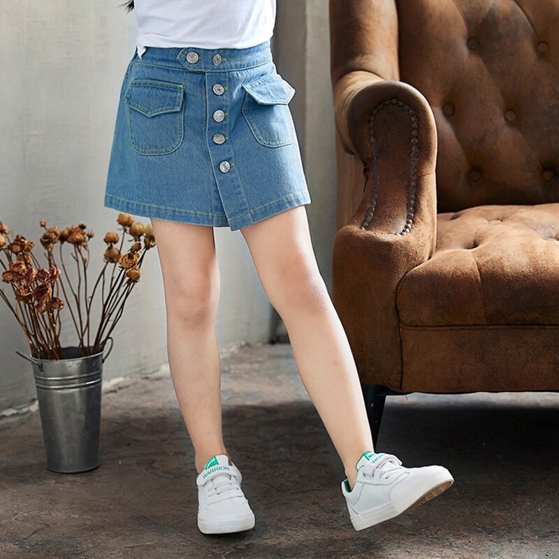 Pannelli Esterni della ragazza Scherza I Vestiti di Estate Dei Bambini Del Pannello Esterno del Denim Bottoni Dei Jeans Pannello Esterno di Scarsità Delle Ragazze Shorts Pannello Esterno BC920: denim blue / 4T