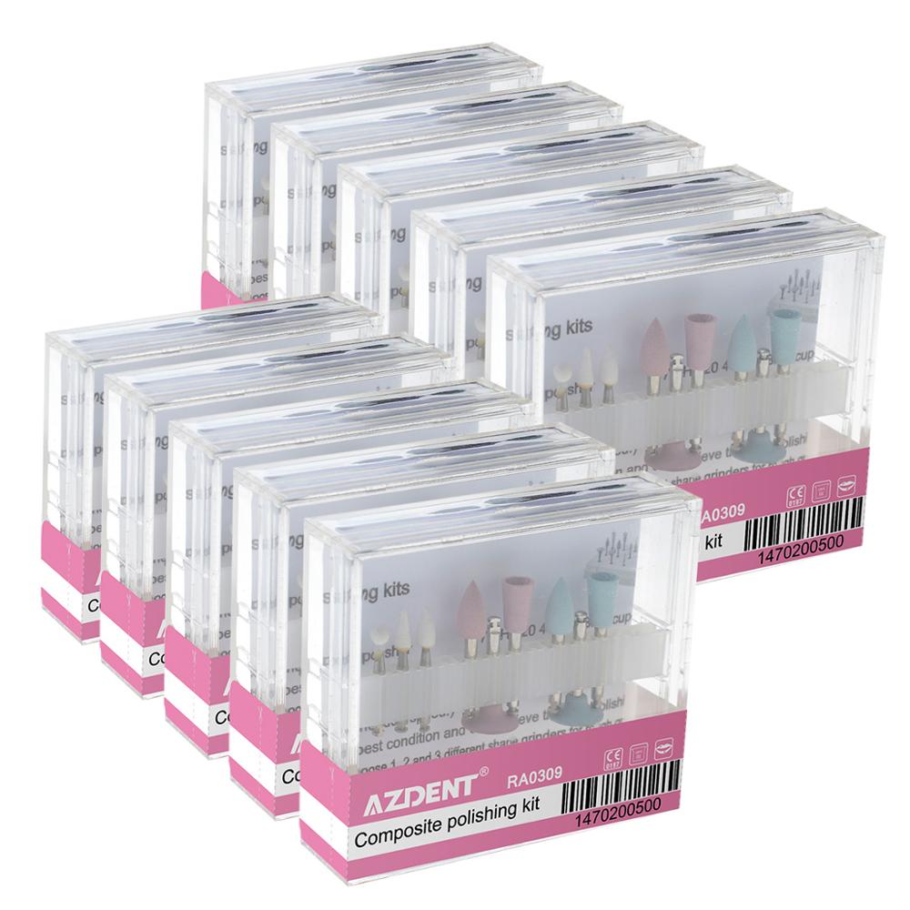 Caja de pulido de dientes Dental RA0309, kit compuesto de higiene bucal de contraángulo de baja velocidad, 10 unidades