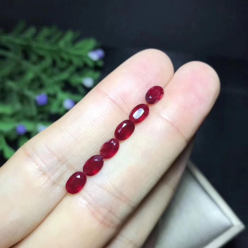 natural genuine red ruby gemstone nude gem good cut fit for your own jewelry ornament DIY 4x6 mm size good color