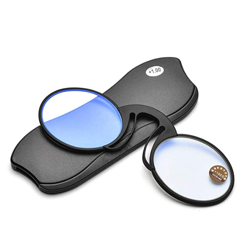 Mini Tragbare Nase Clip Lesebrille Männer Frauen Brieftasche Reader TR Lesebrille mit Fall + 1,0 Zu + 3,0
