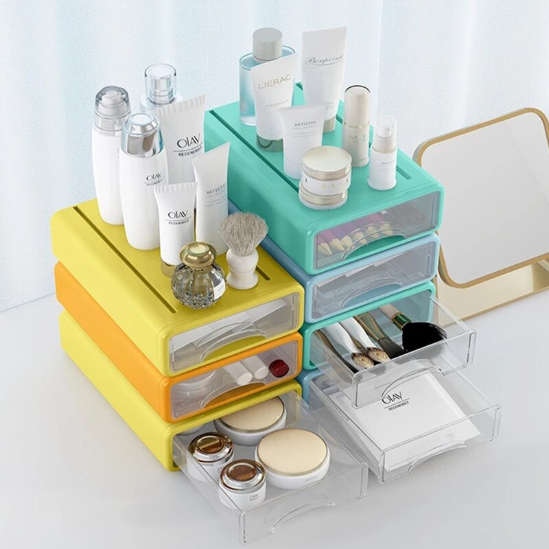 Desktop Drawer Organizer Storage Box Mini Cosmetic Makeup Organizing Container Plastic Jewelry Storage Case Sundries Organizer