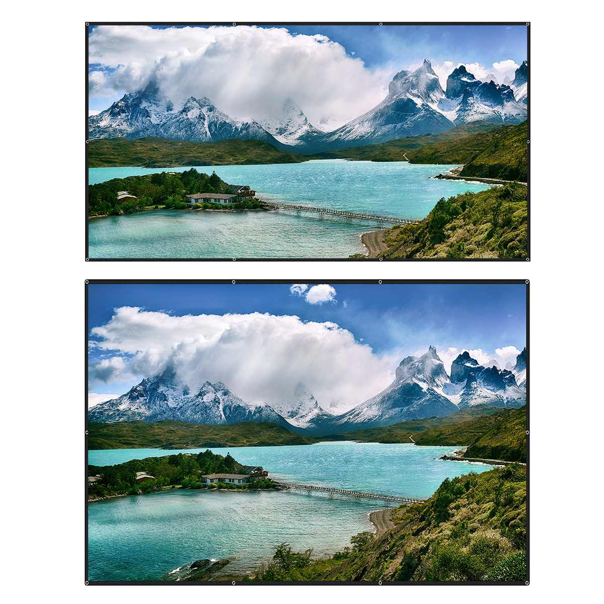 Projector Screen 16:9 84 inch Portable Foldable Projector 3D HD Wall Mounted Projection Screen for Home Theater Indoor Outdoor