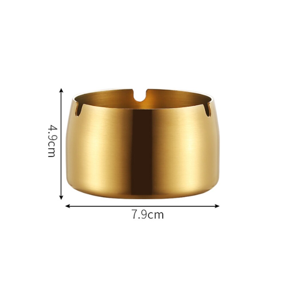 Asbak van roestvrij staal met vergulde afwerking - geschikt voor internetcafés, restaurants, hotels en thuisgebruik: Goud