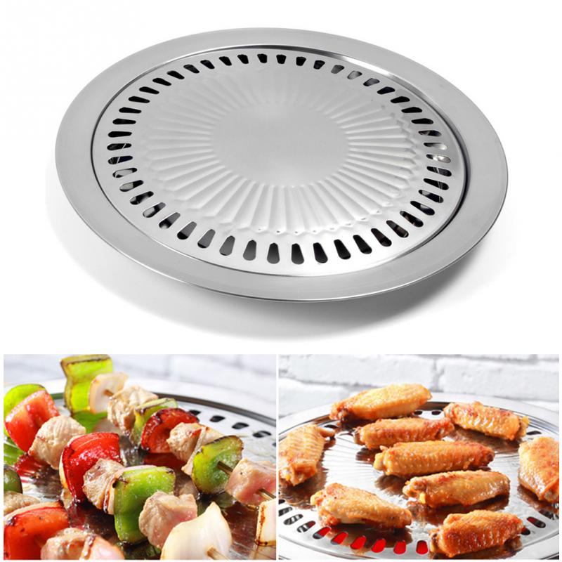 Stovetop House Camping Picnic Indoor BBQ Grill REUSEABLE Outdoor Smokeless Plate Stainless Steel BBQ Grill Tray Grill Barbecue