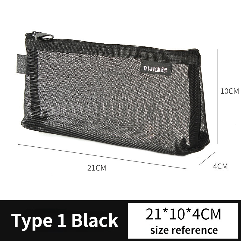 Make-up Pouch Lippenstift Make-Up Pinsel Lagerung Taschen Student Transparent Mesh Bleistift Fall Ins Reise Kosmetische Veranstalter für Frauen: Beige