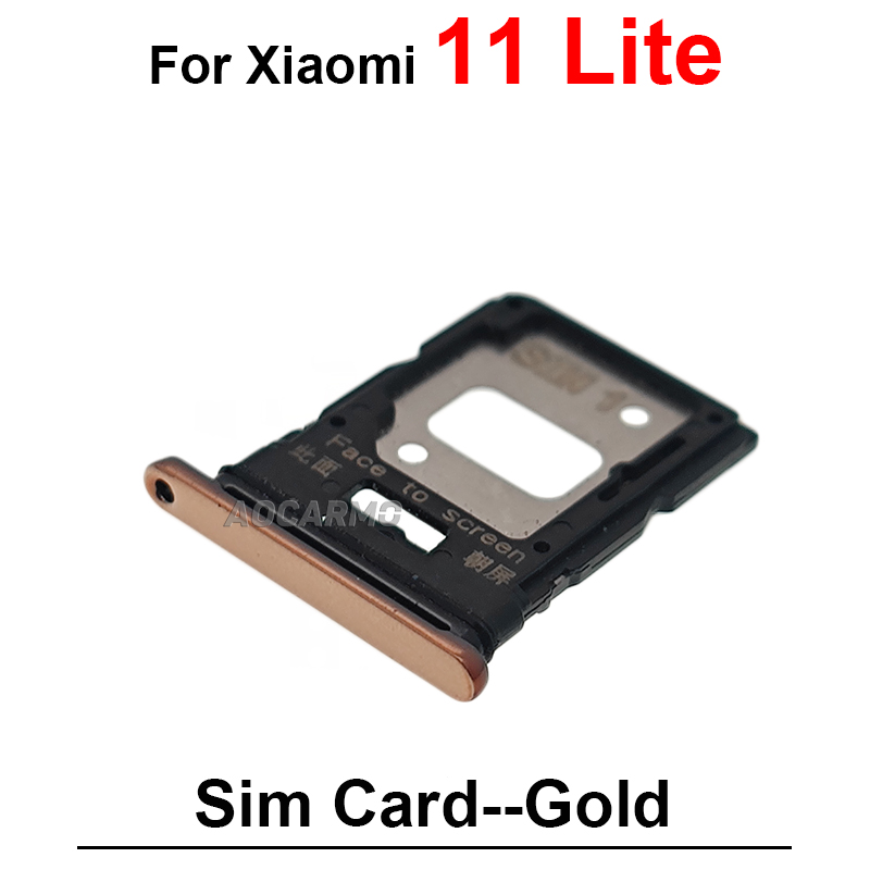 Sim Card For Xiaomi 11 Ultra Lite Mi 11T Pro 11Lite Sim Tray Holder Socket Slot Repair Replacement Parts: green