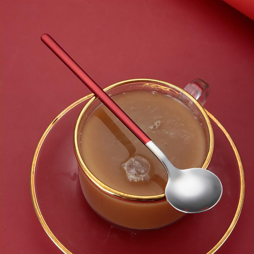 1Pcs 304 Stainless Steel Spoon Small Round Spoon For Ice Cream Dessert Spoon Coffee Stirring Spoon Round Head Spoon