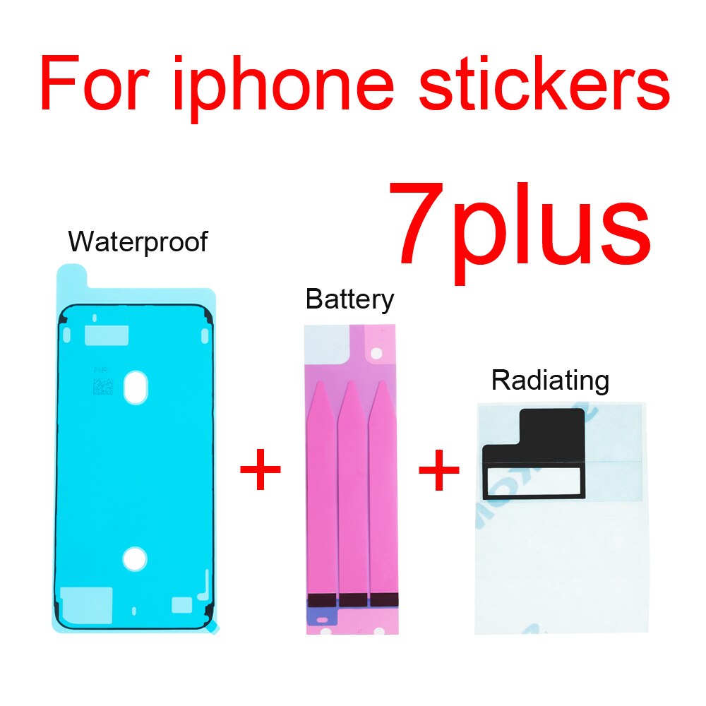 Ett set batteri + vattentätt + utstrålande klistermärken för iphone 6s 7 8 4.7 "& 6s 7 8 plus 5.5 " limreservdelar