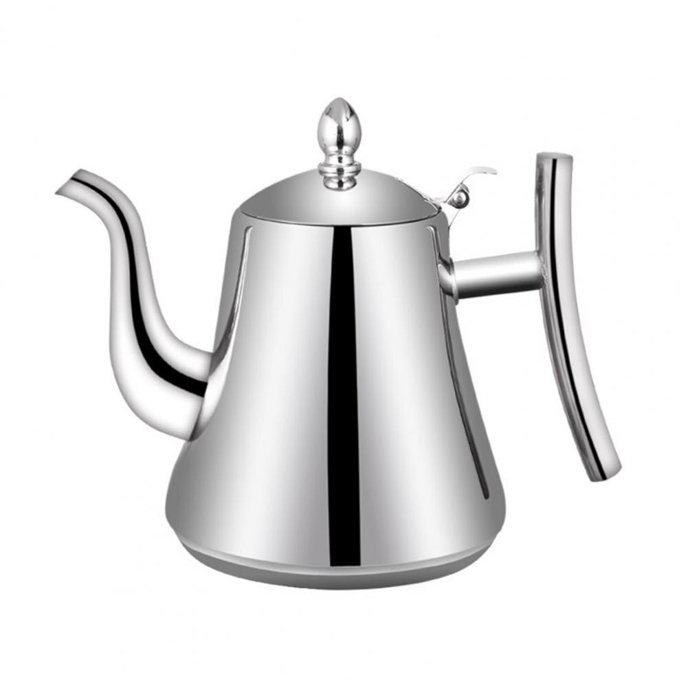 Gran hervidor de té ecológico duradero, tetera con Infusor de hojas de té sueltas, teteras de agua:  Silver S