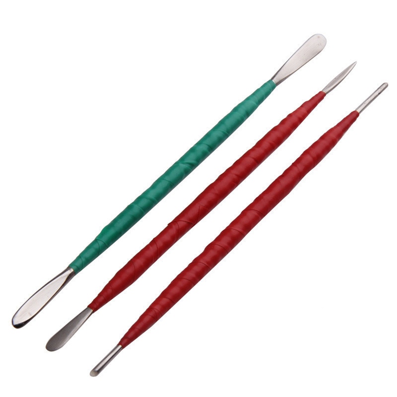 3pcs Clay Tools Pottery Sculpture Handmade Art DIY Clay Clay Tool Steel Double Heads Craft Tools Polymer Clay Mixed Color