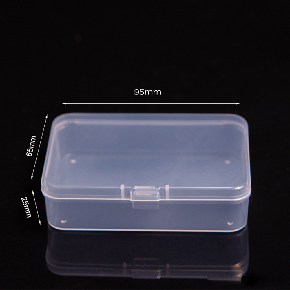 Firkantede æsker mini klar plast smykker opbevaring etui container emballage æske til øreringe ringe perler samle småting: Blå
