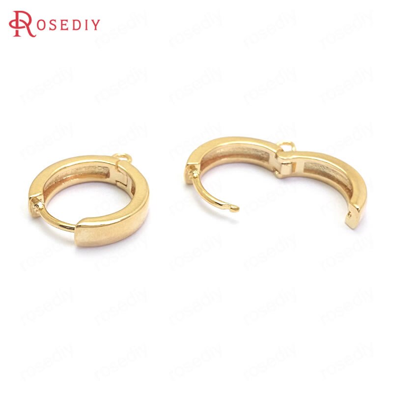 (37205)6 kpl 15mm 24k kullanvärinen messinki pyöreä pyöreä korvakorut vanteet korujen valmistustarvikkeet tee-se-itse löydöt tarvikkeet