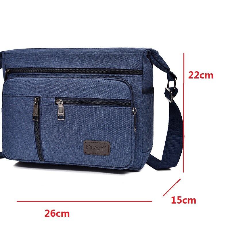 Schoudertas Canvas Crossbody Pak Grote Capaciteit Multi-Pocket Handtas Messenger Bag Cool Canvas Casual Reizen Schooltassen: small 5