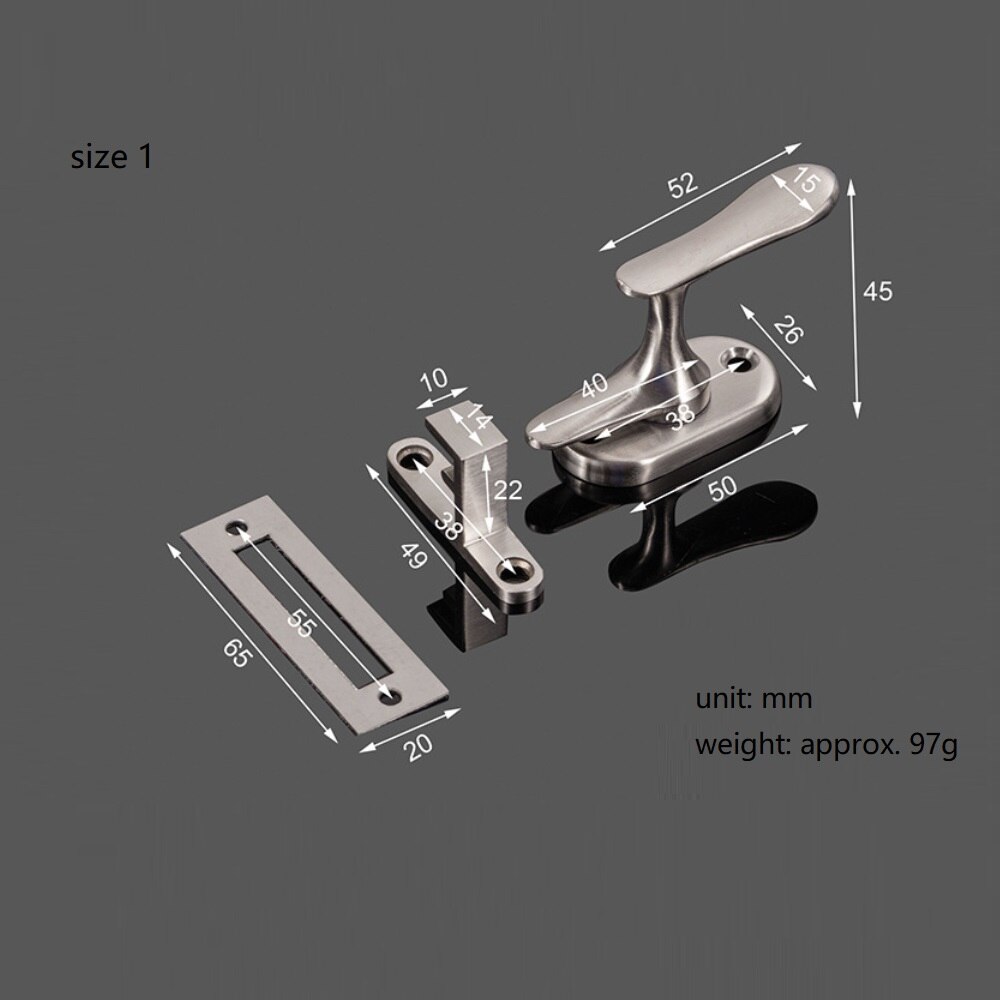 Home Hardware Gate Window Latch Door Lock Sliding Door Lock Stainless Steel Door Bolt: size 1
