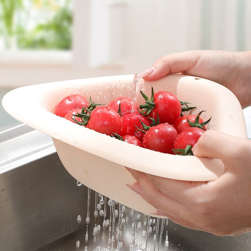 Multifunctional Sink Drain Shelf Triangular Sink Corner Strainer Basket Storage Rack Sucker Sink Sponge Holder Kitchen Tools
