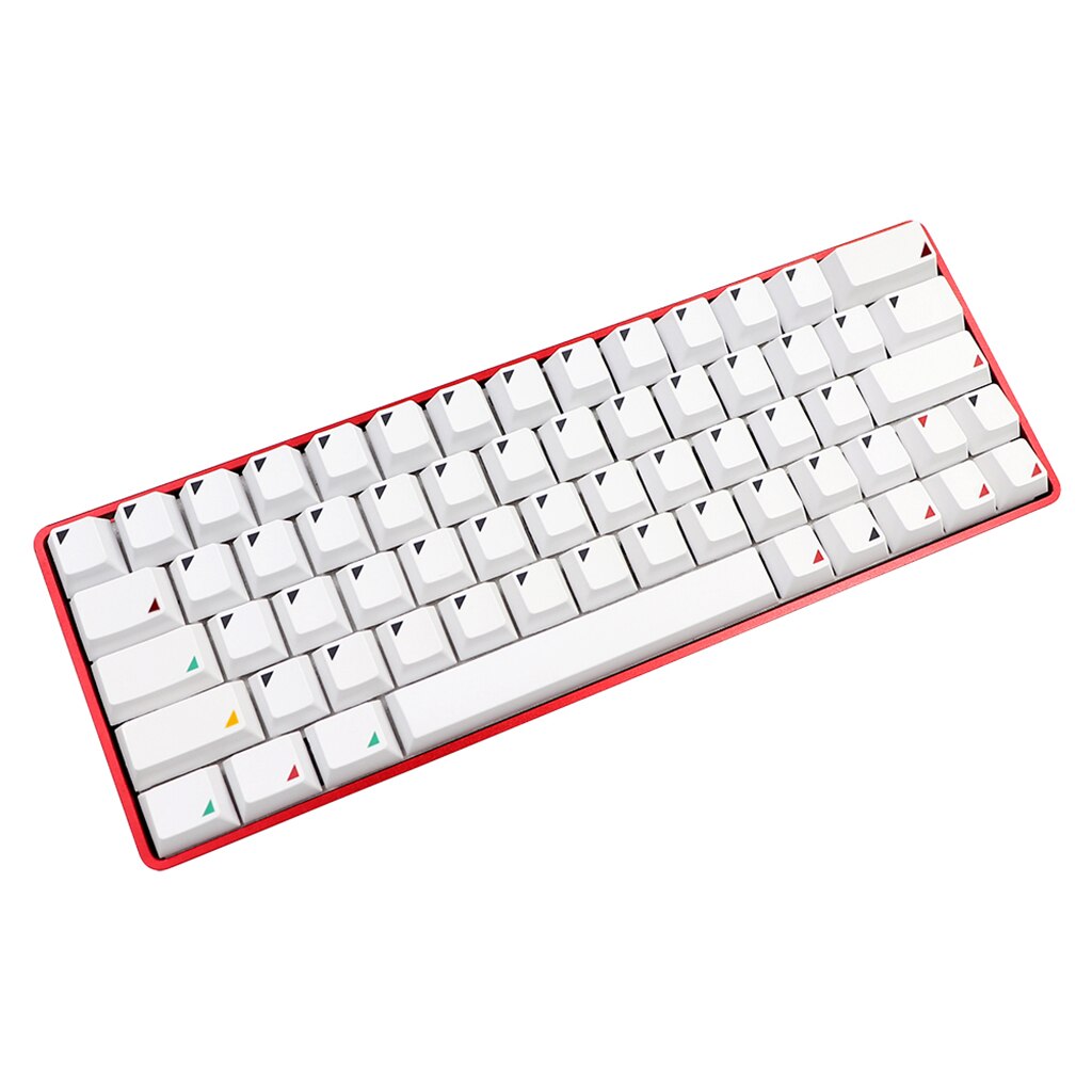 132 Custom PBT Keycap White Triangle Cherry Profile Dye Sub Keycaps for Mechanical Keyboard Gk61k70 G710 Key Iso Layout