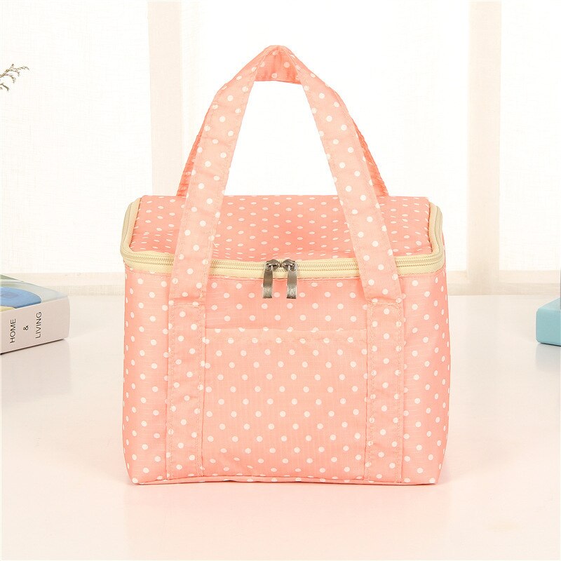 Bolsas de almuerzo de tela Oxford de gran capacidad para hombre y mujer, bolsa térmica de viaje para comida, Picnic, portátil, impermeable, más fresca: PINK styleB