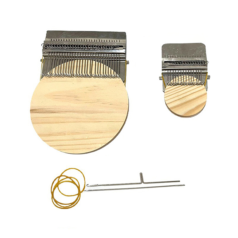 Mini Weaving Loom Convenient Textile Darning Machine Wooden DIY Knitting Tool for Mending Clothes Quickly Easily