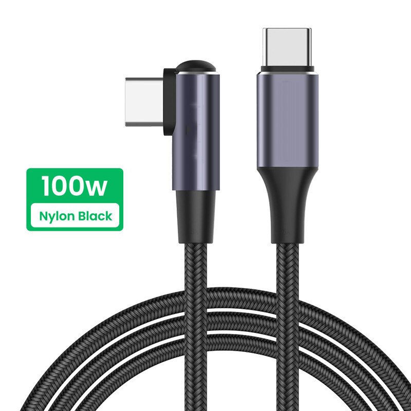 100W USB C zu USB Typ C Kabel 5A PD Quick Charge 4,0 USB-C Typ-c Schnelle Lade ladegerät Ladegerät Für Samsung S21 Macbook Pro: 100w angle / 2m