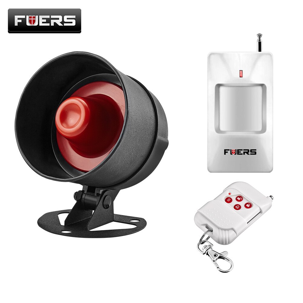 FUERS-sistema de alarma de seguridad para el hogar, cortina infrarroja, sensor de humo, inalámbrico, altavoz de memoria, alarma Local, 100dB