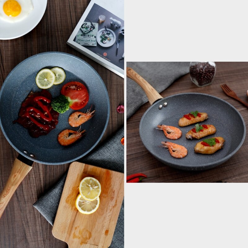 20cm Aluminium Legierung Maifan Stein Nicht-Stock Pfanne Rauchfreien wok X9FE