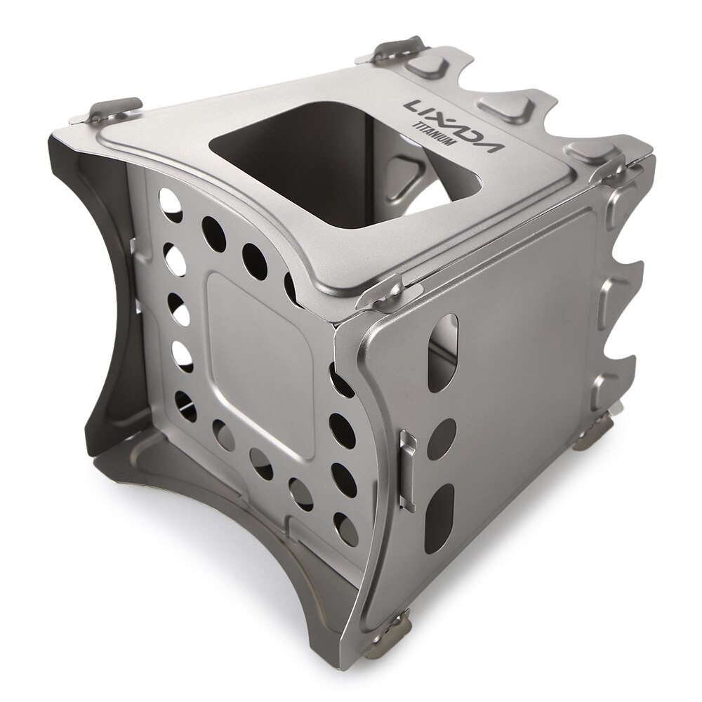 Lixada Compact Folding Titanium Wood Stove Outdoor Camping Stove Cooking Picnic Stove Portable Wood Furnace Burners