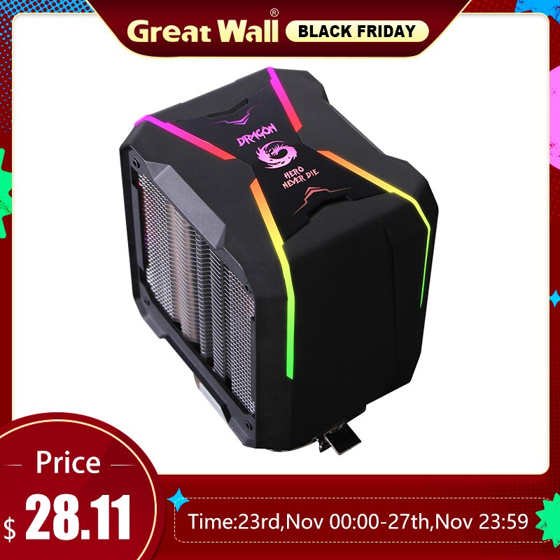 Great Wall 4PIN ARGB CPU Cooler Computer Radiator for Intel LGA 1150 1151 1155 1156 LGA775 Heatsink AURA SYNC Air CPU Cooler AM4