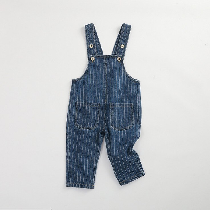 80-100cm- delige lente gestreepte jongens denim overall kinderjongen lente herfst bodyjump meisjes romper