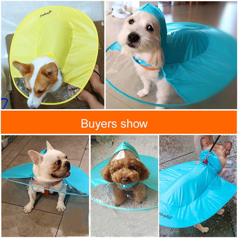 pet raincoat flying saucer coat for small medium large dogs Pet overall transparent