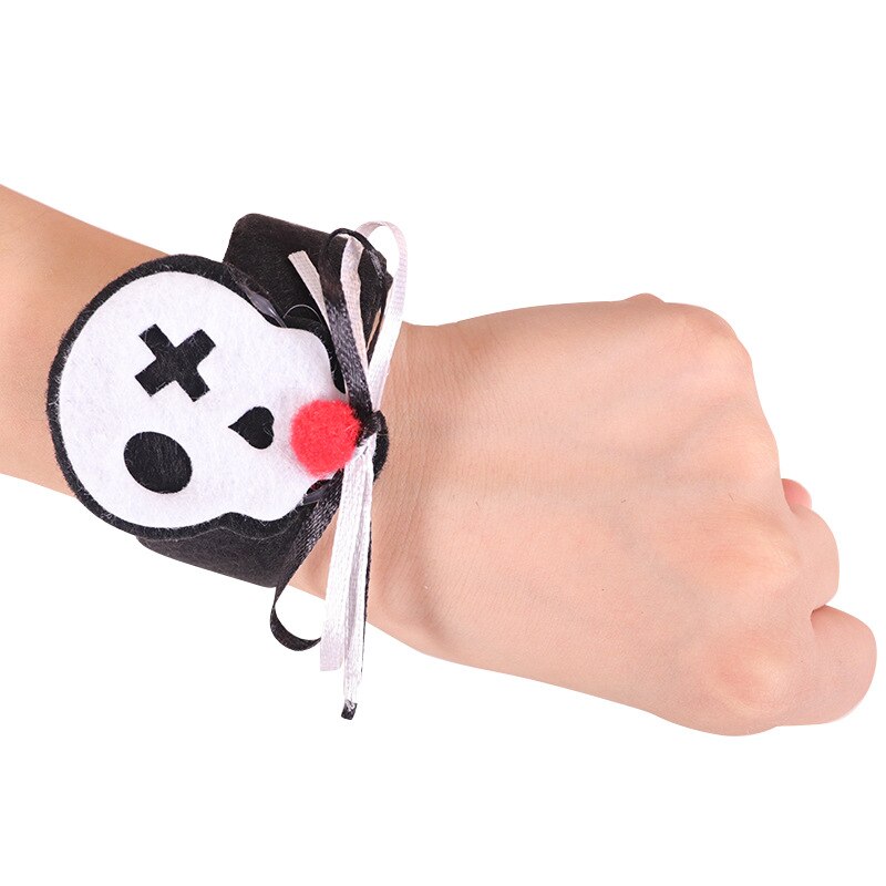 1 pièces Halloween chauve-souris citrouille araignée blanc fantôme noir fantôme tête de crâne Snap anneau Bracelet fantôme Festival fête décoration