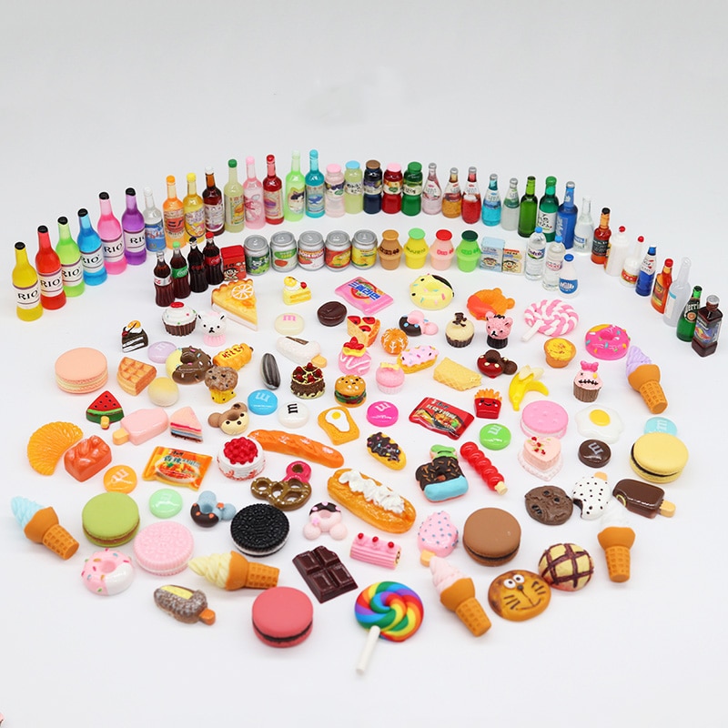 20pcs Dollhouse Miniature Supermarket Food ice cream Snacks wink Dinks For Barbies Ob11 Blyth Doll Accessories Toys