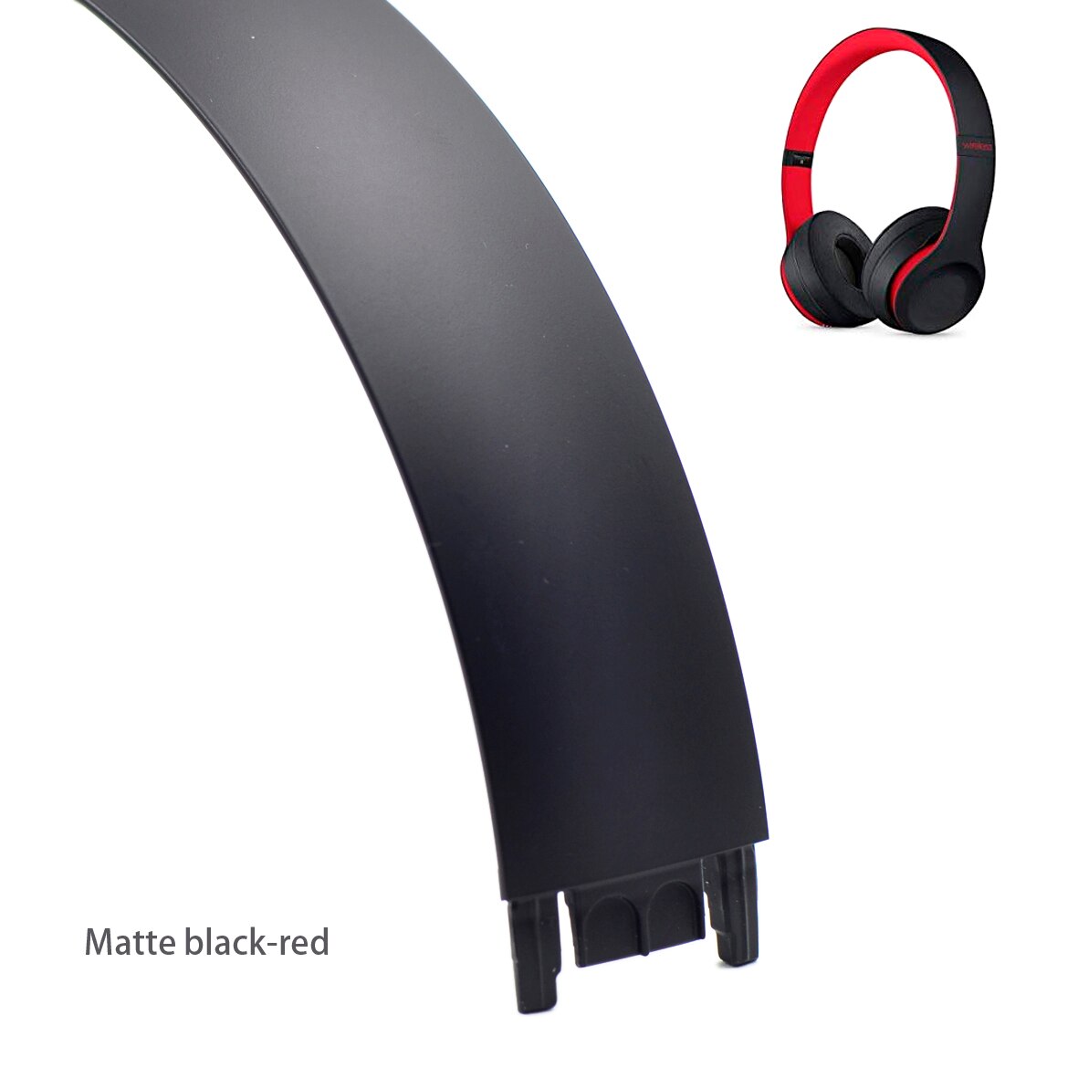 Defean 14 Color Replacement Headband Head Band plastic hoops For Beats solo3 solo 3.0 wired / solo3 wireless Headphone: Matte black-red