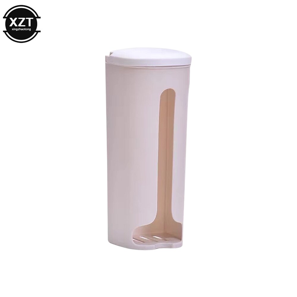 Caja de almacenamiento de bolsas de basura creativa, dispensador de bolsas de basura multiusos montado en la pared, caja de almacenamiento para accesorios de baño y cocina: Blanco