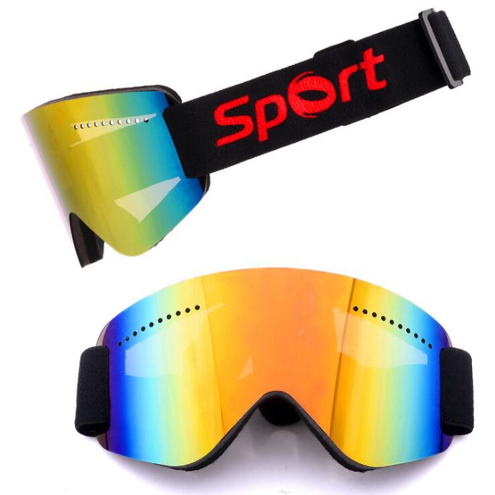 Skibril Skiën Mannen Vrouwen Sneeuw Snowboard Goggles Single Lagen UV400 Anti-fog Grote Ski Masker Bril: RED