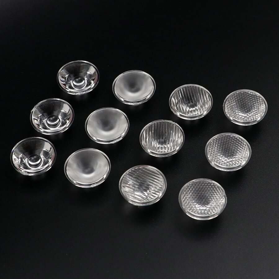 3 stk 20mm 5 15 30 45 60 80 90 120 grader pmma led linse reflektor kollimator til 1w 3w 5w 5050 led diode chip lys pære