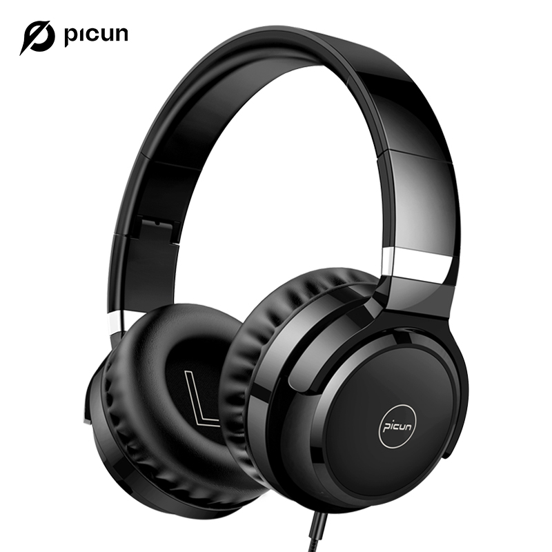 Picun C60 Wired On-Ear Headphones with Mic & Volume Control Noise Isolating Computer Wired Over Ear Aux Jack 3.5mm: Default Title