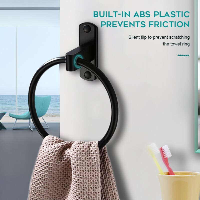 1Pcs Handdoek Ring Haak Ronde Handdoekring Ruimte Aluminium Handdoek Houder Handdoek Ring Badhanddoek Badkamer Ring pull Ring