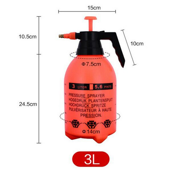 Sprayer Hand Air Pressure Trigger Sprayer Bottle Adjustable Disinfection Sprayers Air Compressor Pump Spray Bottle Watering Can: 3L Red