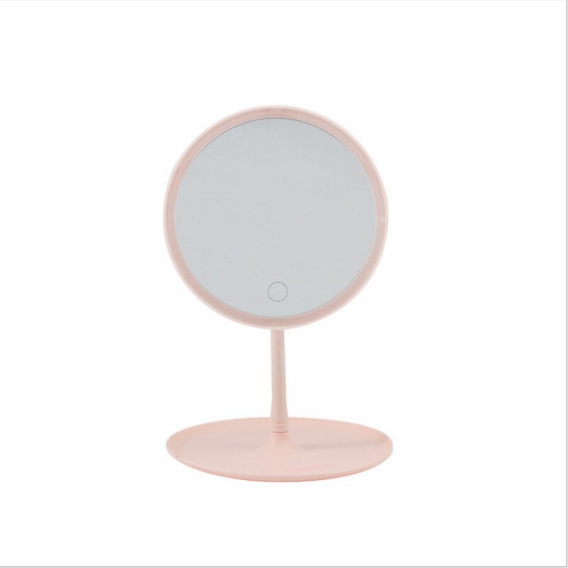 Maquillaje LED espejo con la luz para hacer de pantalla táctil HD espejo de vanidad de carga USB Luz Led para espejo cosmético belleza espejo: Cream Color