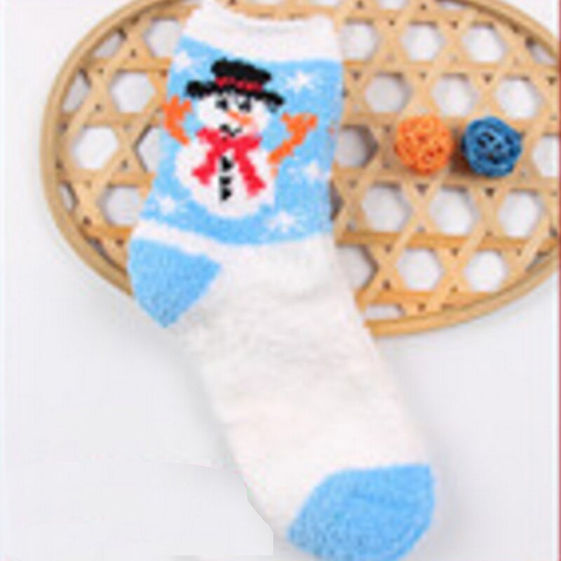 1 Pair Warm Soft Women Socks Winter Spring Christmas Woolen Socks Running Tennis Yoga Sports Socks For Girls Ladies DP968188: snowman