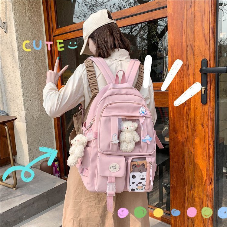 Sac à dos japonais multi-poches pour filles, pour adolescentes,